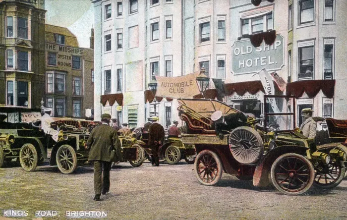 Framed Print : Automobile Club Rally - The Old Ship Hotel, Brighton Framed Print : Automobile Club Rally - The Old Ship Hotel, Brighton