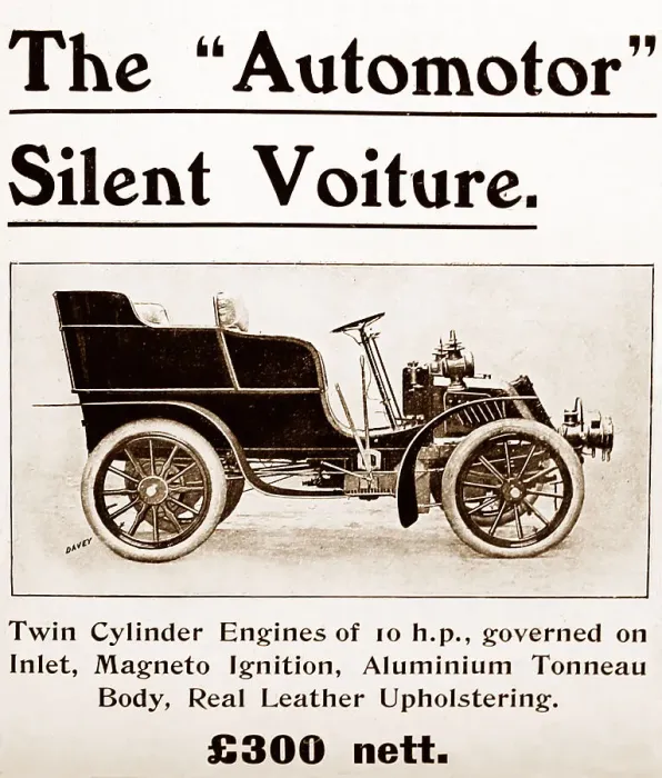 Framed Print : Automotor veteran car advertisement, early 1900s Framed Print : Automotor veteran car advertisement, early 1900s