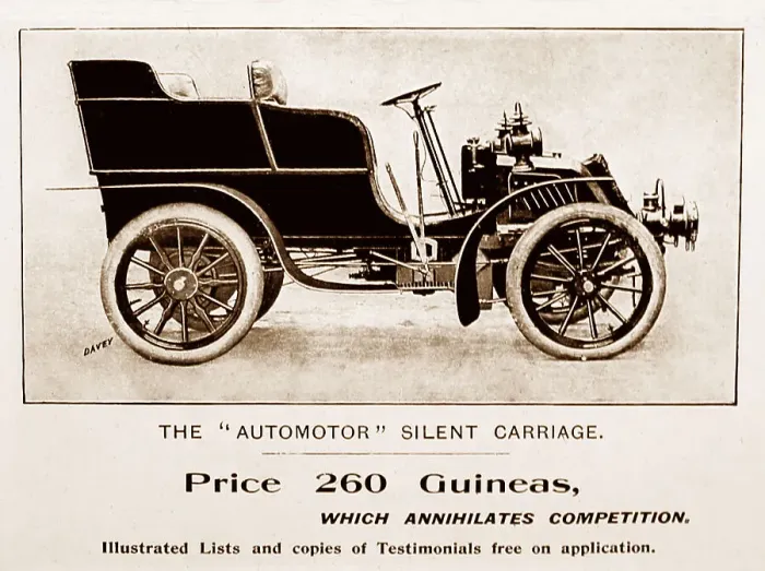 Framed Print : Automotor veteran car advertisement, early 1900s Framed Print : Automotor veteran car advertisement, early 1900s