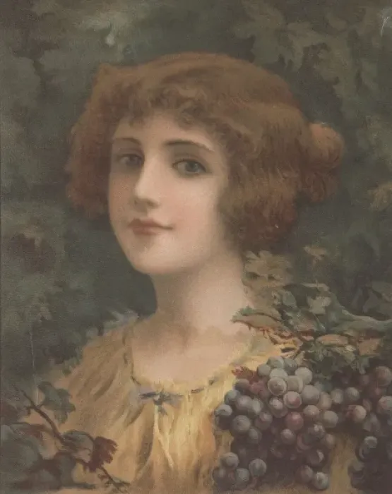 Framed Print : Autumn. Colour illustration of girl depicted as autumn Framed Print : Autumn. Colour illustration of girl depicted as autumn