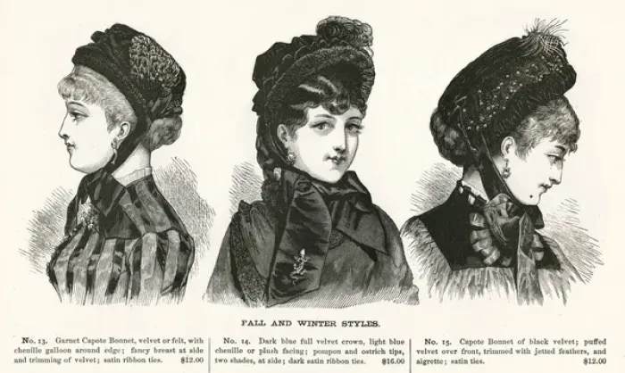 Framed Print : Autumn and winter style hats 1882 - 83 Framed Print : Autumn and winter style hats 1882 - 83