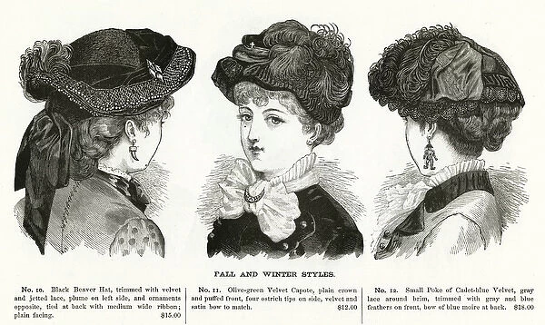 Autumn and winter style hats 1882 - 83