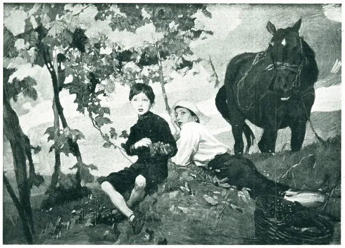 Framed Print : Autunno. A portrait painting comprising of a boy Framed Print : Autunno. A portrait painting comprising of a boy