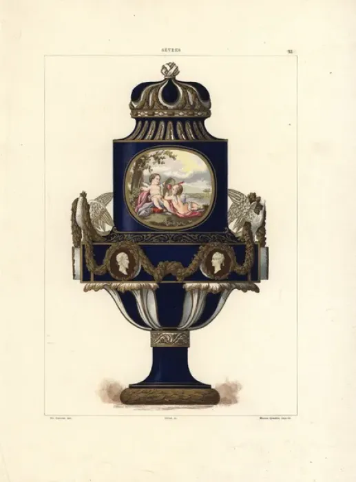 Framed Print : Aux Colombes vase by Sevres Framed Print : Aux Colombes vase by Sevres