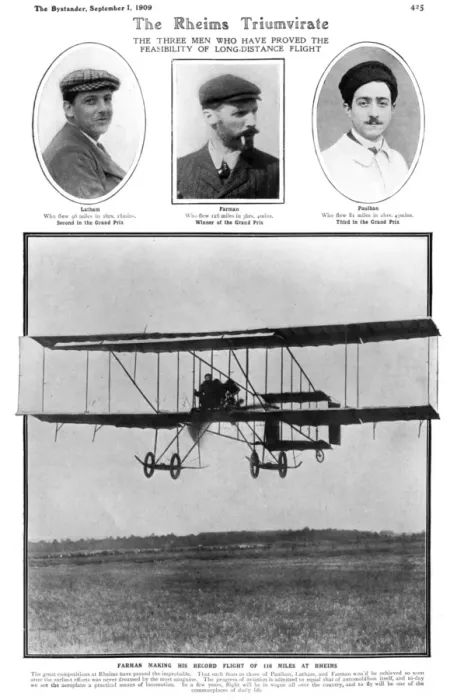 Framed Print : Aviation competition at Rheims, 1909, Farman, Latham & Paulh Framed Print : Aviation competition at Rheims, 1909, Farman, Latham & Paulh