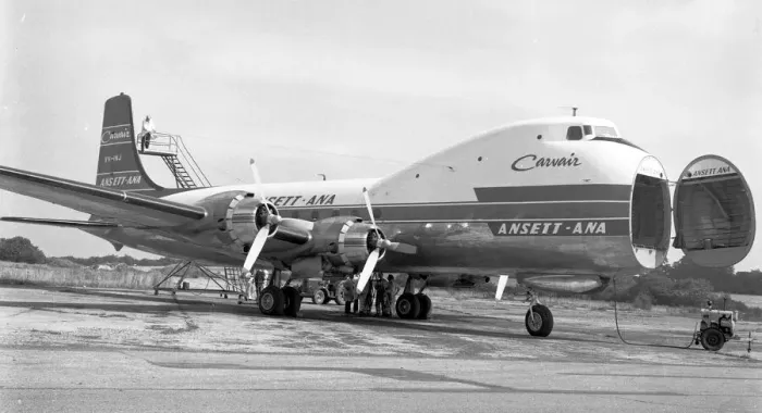 Framed Print : Aviation Traders ATL-98 Carvair VH-INJ Framed Print : Aviation Traders ATL-98 Carvair VH-INJ