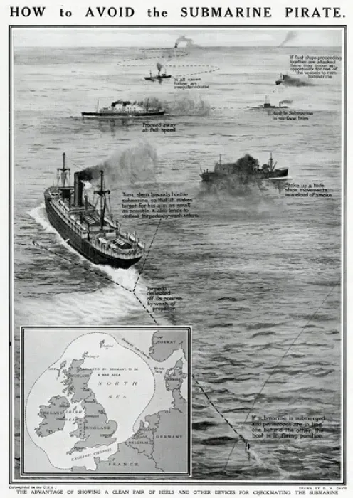 Framed Print : How to avoid the submarine pirate by G. H. Davis Framed Print : How to avoid the submarine pirate by G. H. Davis