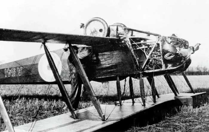 Framed Print : AVRO 504A biplane accident early 1900s Framed Print : AVRO 504A biplane accident early 1900s