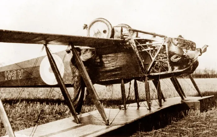 Framed Print : AVRO 504A biplane accident early 1900s Framed Print : AVRO 504A biplane accident early 1900s