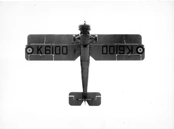 Framed Print : Avro 621 Tutor K6100 viewed from underneath Framed Print : Avro 621 Tutor K6100 viewed from underneath