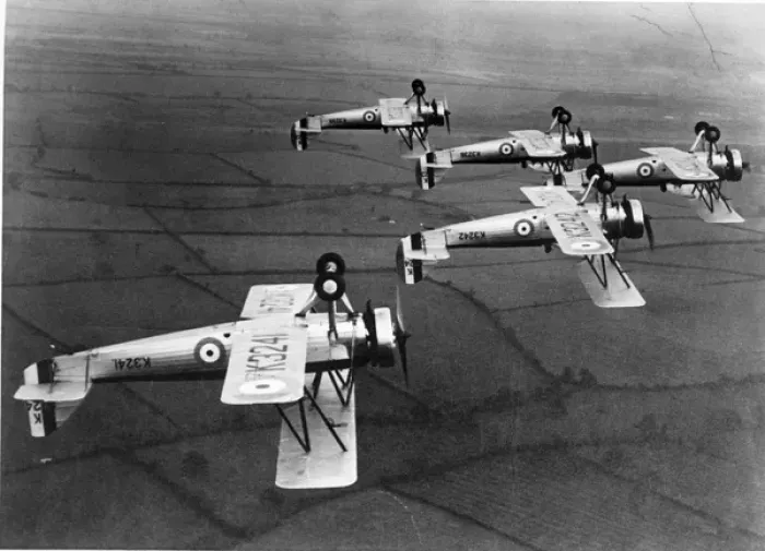 Framed Print : Avro 621 Tutors in inverted flight including K3241 and K324 Framed Print : Avro 621 Tutors in inverted flight including K3241 and K324