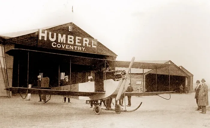 Framed Print : AVRO Duigan Biplane, Humber Works, Coventry early 1900s Framed Print : AVRO Duigan Biplane, Humber Works, Coventry early 1900s
