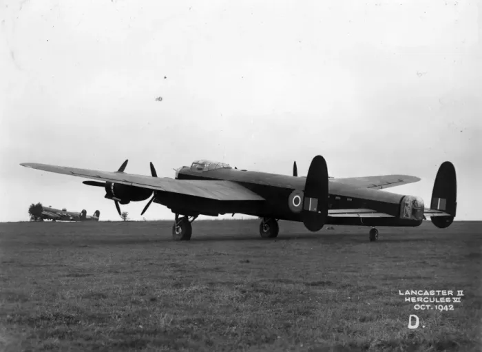 Framed Print : Avro Lancaster II on the ground rear quarter Framed Print : Avro Lancaster II on the ground rear quarter