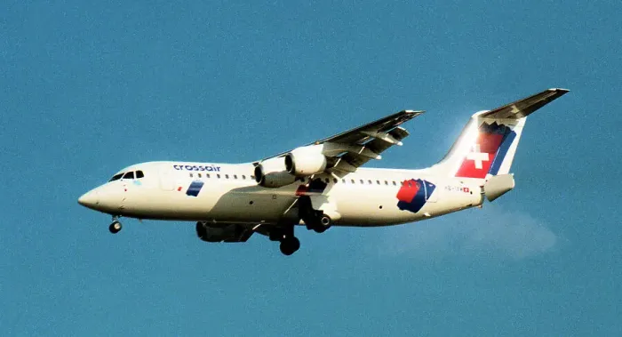 Framed Print : Avro RJ100 HB-IXM Framed Print : Avro RJ100 HB-IXM