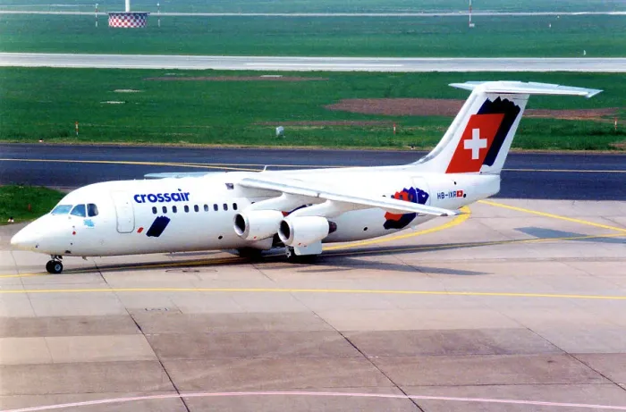 Framed Print : Avro RJ100 HB-IXR Framed Print : Avro RJ100 HB-IXR
