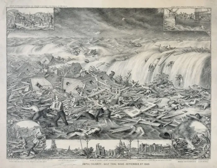 Framed Print : Awful calamity gulf tidal wave. September 8th 1900 Framed Print : Awful calamity gulf tidal wave. September 8th 1900