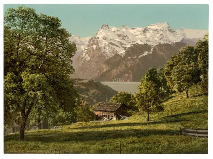 Framed Print : Axenstein, Park and Urirothstock, (i. e. Urirotstock), Lake Framed Print : Axenstein, Park and Urirothstock, (i. e. Urirotstock), Lake