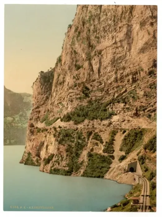 Framed Print : Axenstrasse, general view, Lake Lucerne, Switzerland Framed Print : Axenstrasse, general view, Lake Lucerne, Switzerland