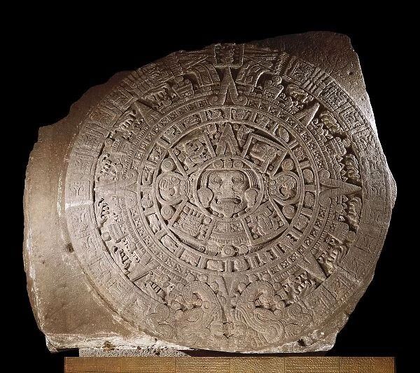Aztec calendar. 1479. Basalt. Aztec art. Relief