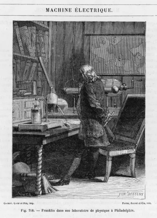 Framed Print : B. Franklin / Lab / Figuier Framed Print : B. Franklin / Lab / Figuier