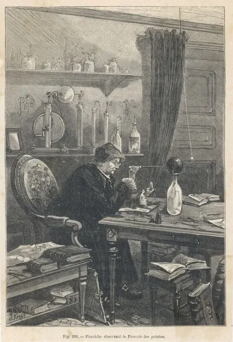 Framed Print : B. Franklin / Work in Study Framed Print : B. Franklin / Work in Study