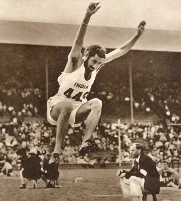 Framed Print : B. Singh, long jump, 1948 London Olympics Framed Print : B. Singh, long jump, 1948 London Olympics