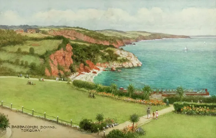 Framed Print : Babbacombe Downs, near Torquay, South Devon Framed Print : Babbacombe Downs, near Torquay, South Devon