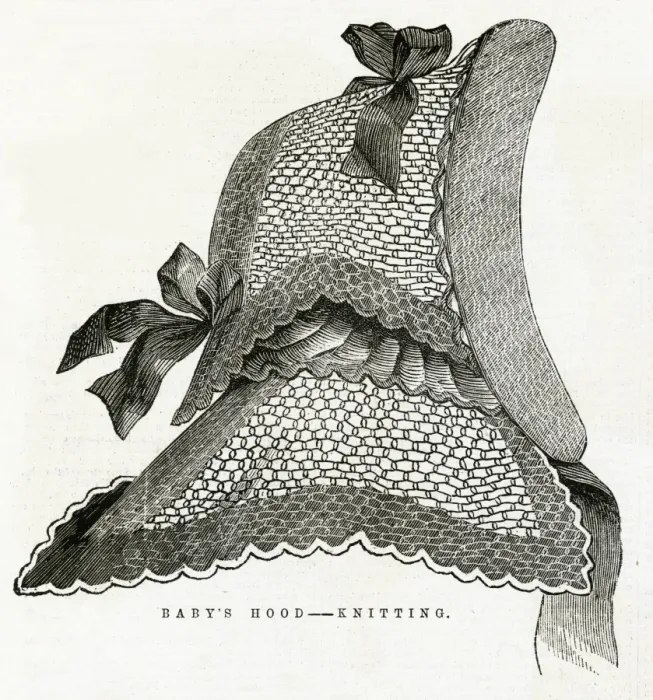 Framed Print : Babies knitted hood 1864 Framed Print : Babies knitted hood 1864