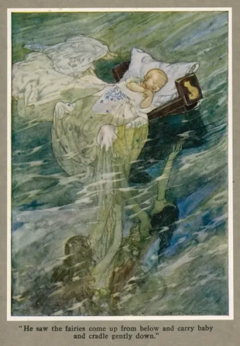 Framed Print : Baby and Fairies Framed Print : Baby and Fairies