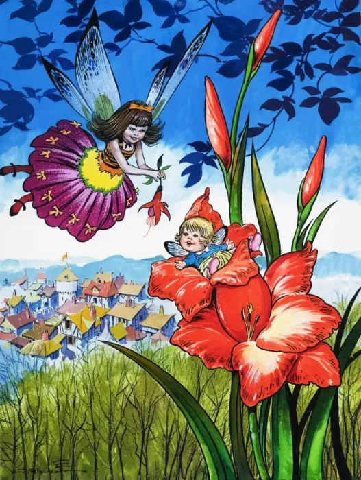Framed Print : Baby fairy in a flower Framed Print : Baby fairy in a flower
