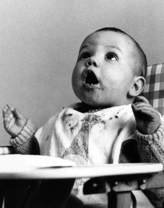 Framed Print : Baby in Highchair Framed Print : Baby in Highchair