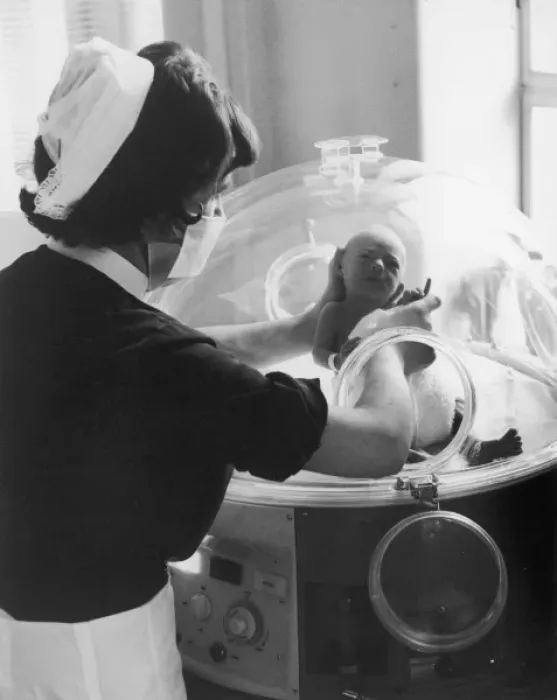 Framed Print : Baby in Incubator Framed Print : Baby in Incubator