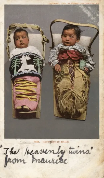 Framed Print : Baby Pima Indians in Pappooses Framed Print : Baby Pima Indians in Pappooses
