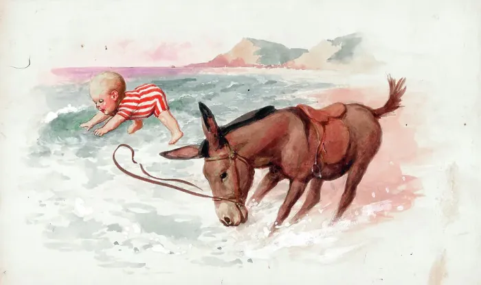 Framed Print : Baby thrown by donkey Framed Print : Baby thrown by donkey