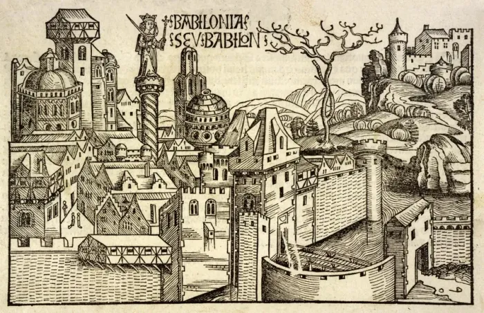 Framed Print : Babylon / 15C German View Framed Print : Babylon / 15C German View