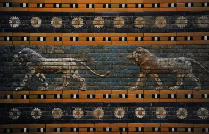 Framed Print : Babylons lion. Lion decorated the Processional Wal (Ishtar Framed Print : Babylons lion. Lion decorated the Processional Wal (Ishtar