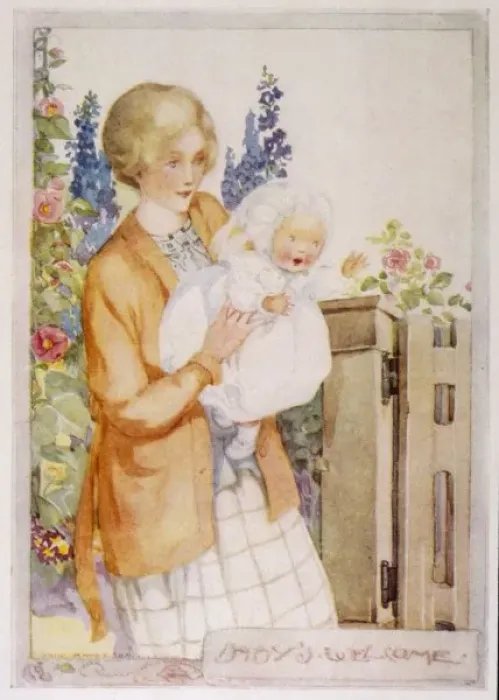Framed Print : BABYs WELCOME HOME 1920 Framed Print : BABYs WELCOME HOME 1920