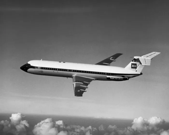 Framed Print : BAC 1-11. Bea BAC 1-11 Super One-Eleven Airliner Flying over Southern England Framed Print : BAC 1-11. Bea BAC 1-11 Super One-Eleven Airliner Flying over Southern England