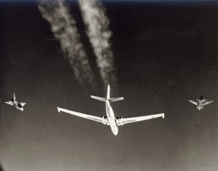 Framed Print : Two BAC Lightnings escort a Myasishchev M-4 Bison Framed Print : Two BAC Lightnings escort a Myasishchev M-4 Bison