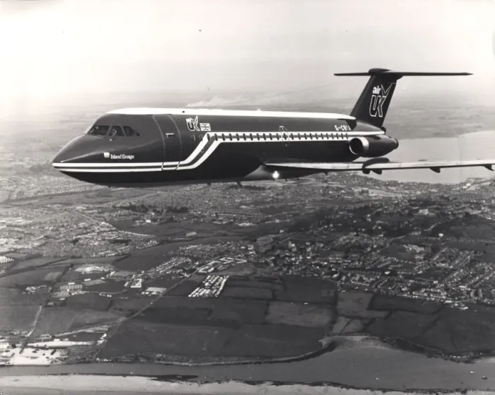 Framed Print : BAC One-Eleven 416EK, G-CBIA, Island Ensign, of Air UK Framed Print : BAC One-Eleven 416EK, G-CBIA, Island Ensign, of Air UK