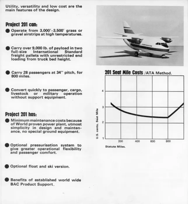 Framed Print : BAC Project 201 Utility Transport Aircraft leaflet Framed Print : BAC Project 201 Utility Transport Aircraft leaflet