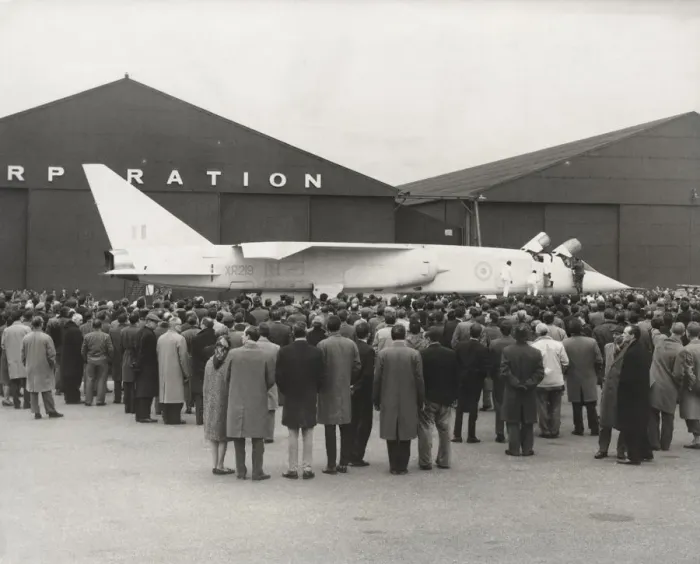 Framed Print : BAC TSR-2. Crowd of People Around the British Aircraft Corporation Tsr Framed Print : BAC TSR-2. Crowd of People Around the British Aircraft Corporation Tsr