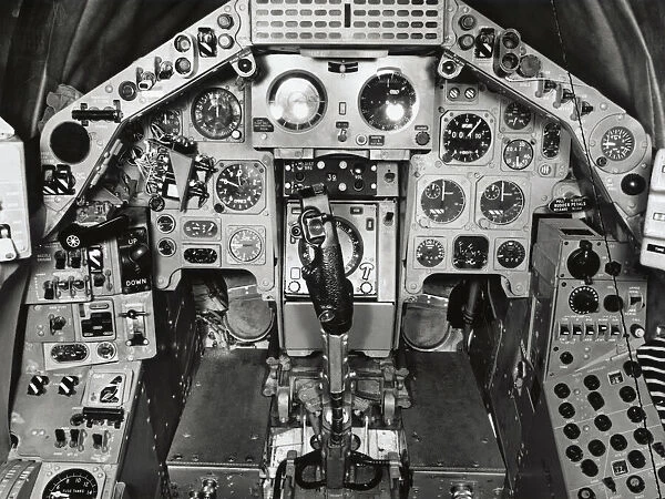 BAC TSR-2. Control-Yoke and Instruments in the Cockpit of a BAC Tsr 2 Date: 1964
