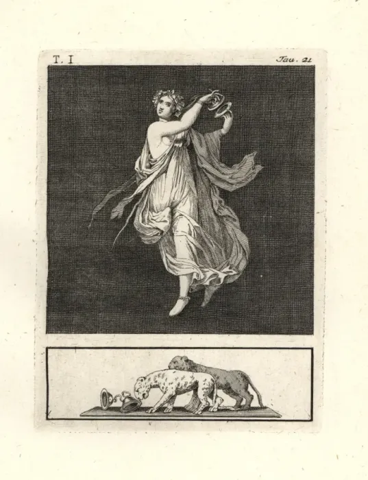 Framed Print : Bacchant dancer striking cymbals together Framed Print : Bacchant dancer striking cymbals together