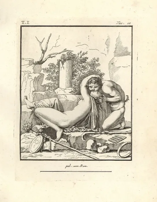 Framed Print : A bacchant surprised by a faun in a desolate mountain spot Framed Print : A bacchant surprised by a faun in a desolate mountain spot