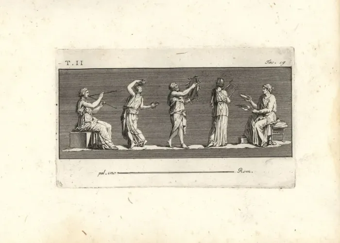 Framed Print : Bacchic chorus of musicians and dancers Framed Print : Bacchic chorus of musicians and dancers