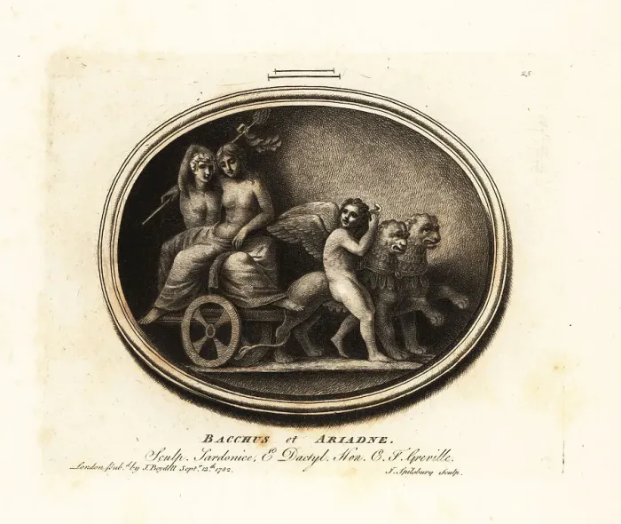 Framed Print : Bacchus and Ariadne on a chariot on Naxos island Framed Print : Bacchus and Ariadne on a chariot on Naxos island