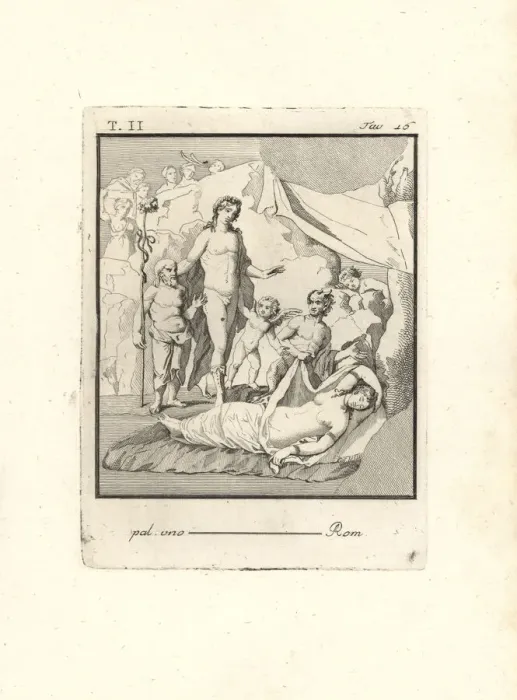 Framed Print : Bacchus contemplates the sleeping Ariadne on Naxos Framed Print : Bacchus contemplates the sleeping Ariadne on Naxos