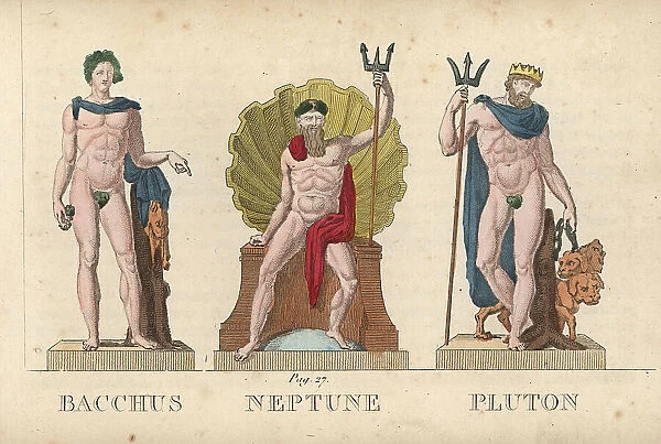 Bacchus, Neptune and Pluto, Roman gods