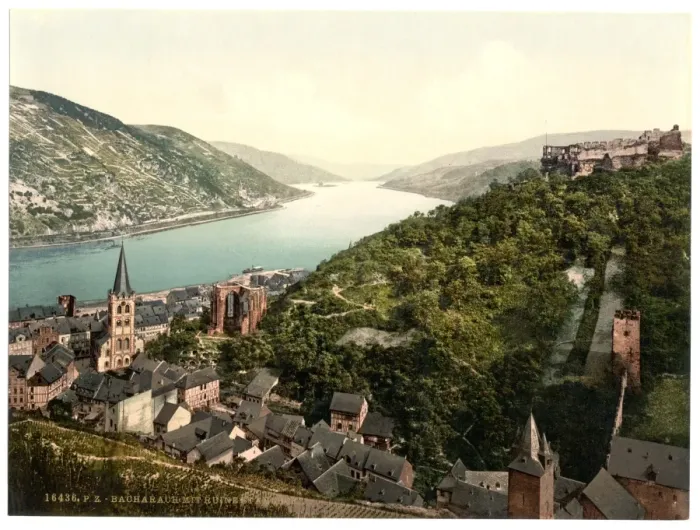 Framed Print : Bacharach and ruins of Stahleck, the Rhine, Germany Framed Print : Bacharach and ruins of Stahleck, the Rhine, Germany
